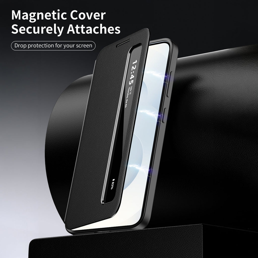 Samsung Galaxy S24 FE 5G Smart Side Window Flip Leather Case