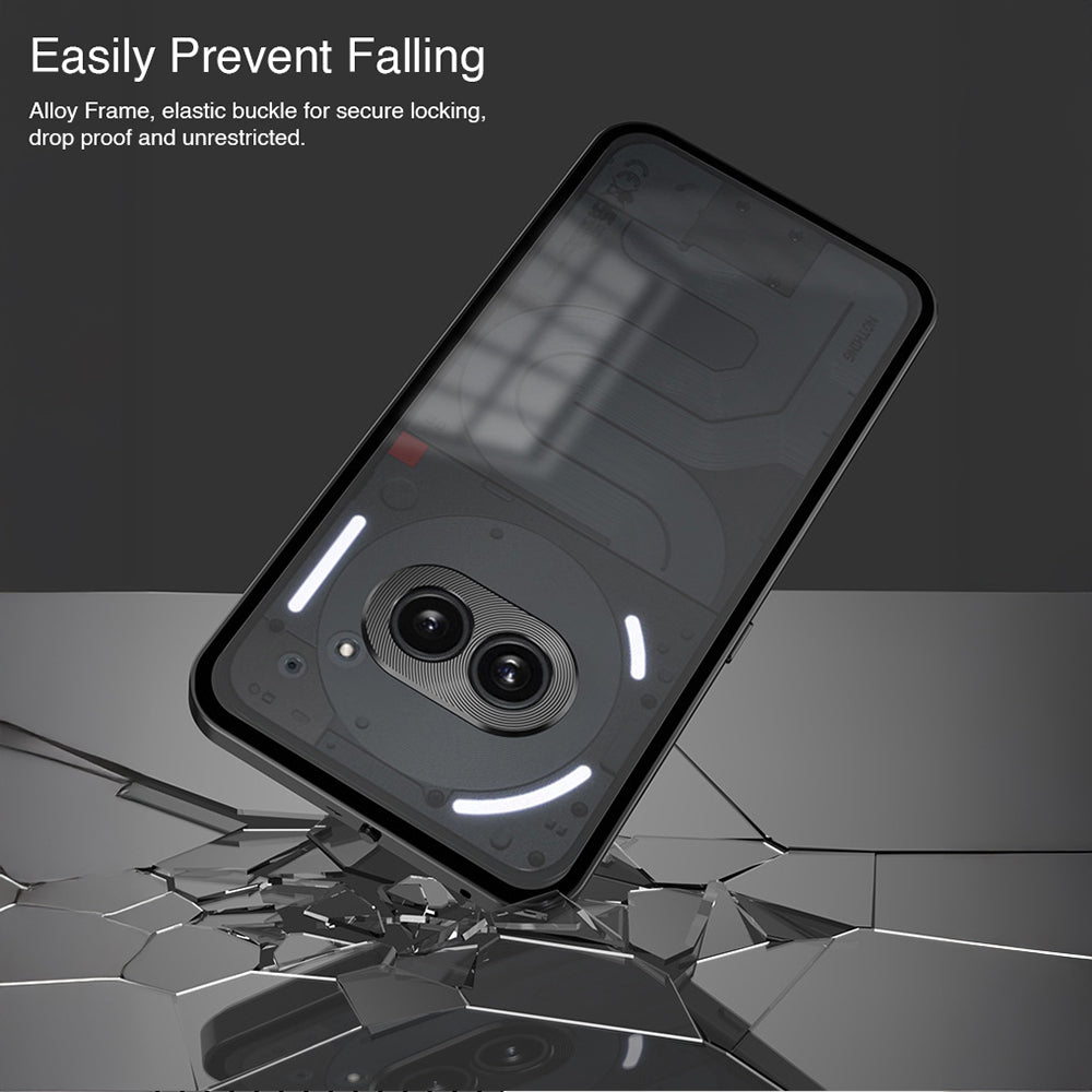 Nothing Phone 2a 5G Aluminium Metal Bumper Shield Transparent Back Case