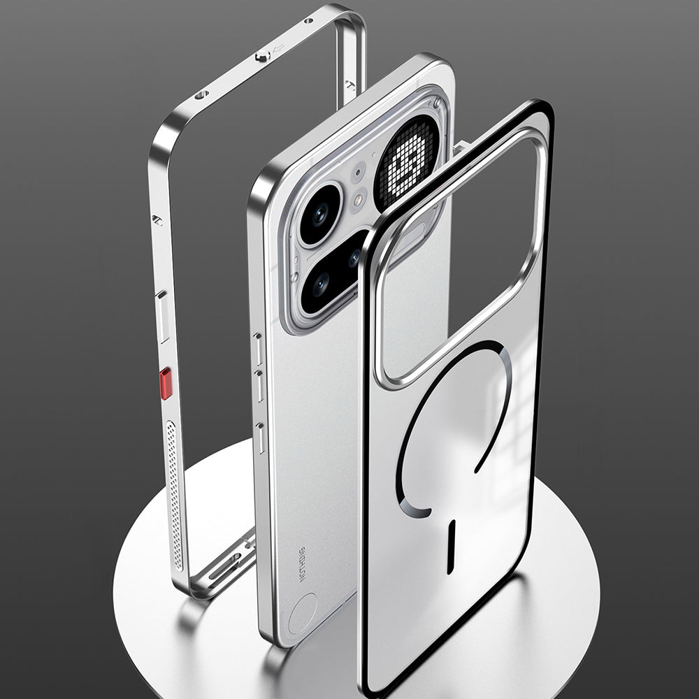 Nothing Phone 4a Pro 5G Aluminium Metal Bumper Shield Transparent Back Case