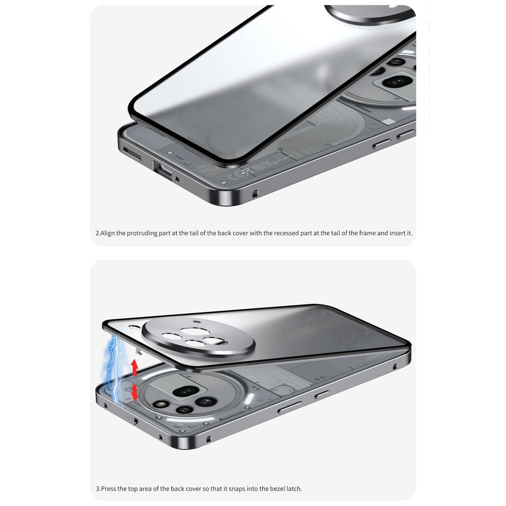 Nothing Phone 3a Pro 5G Aluminium Metal Bumper Shield Transparent Back Case
