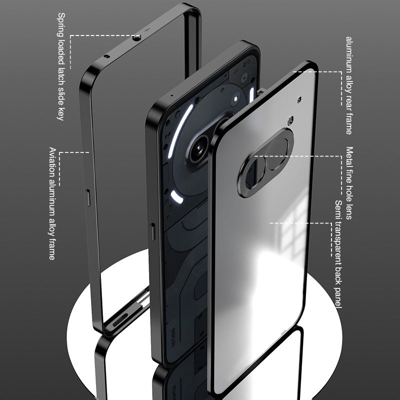 Nothing Phone 2a 5G Aluminium Metal Bumper Shield Transparent Back Case