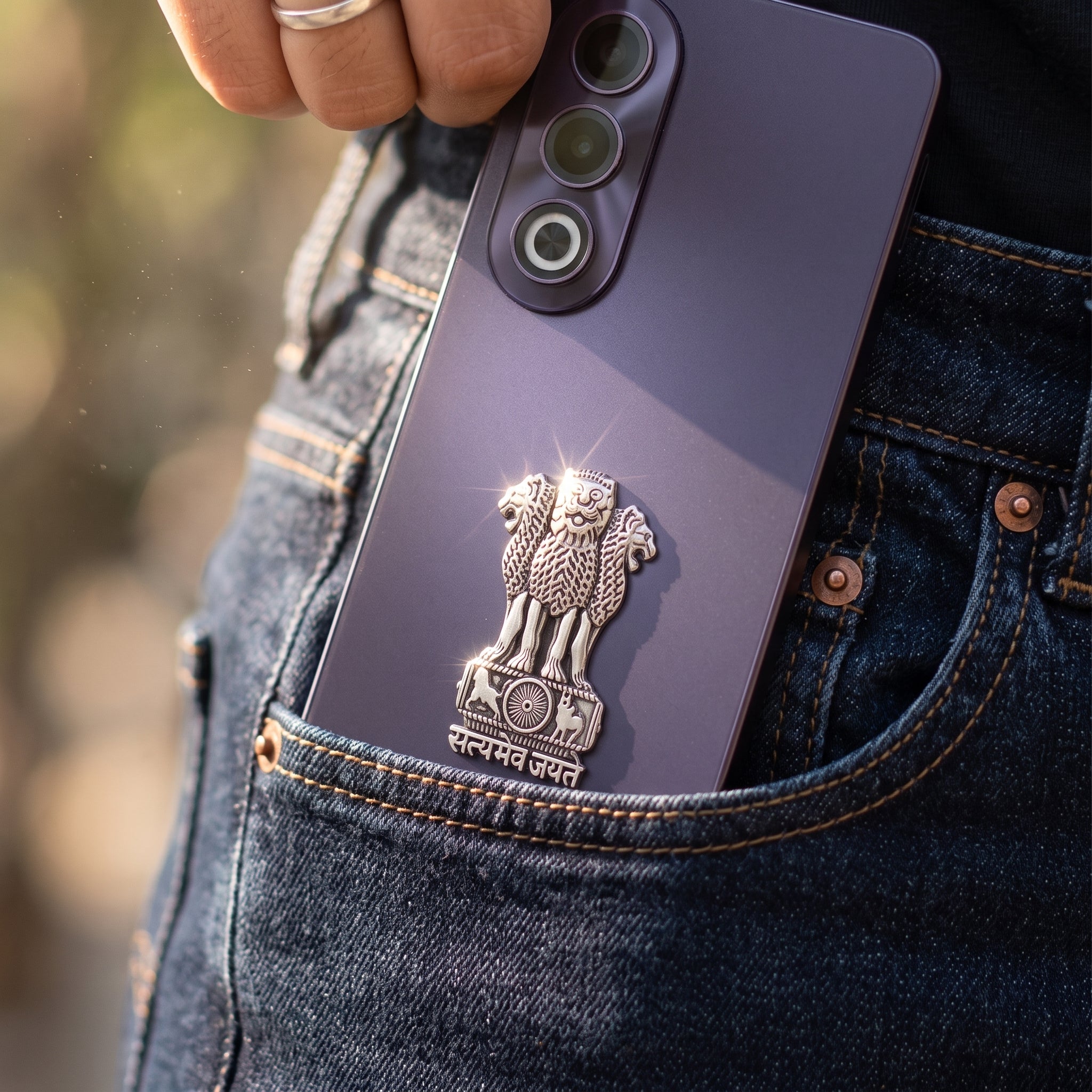 Oppo K12X 5G Compatible Satyamev Jayate 3D Metal Emblem Sticker