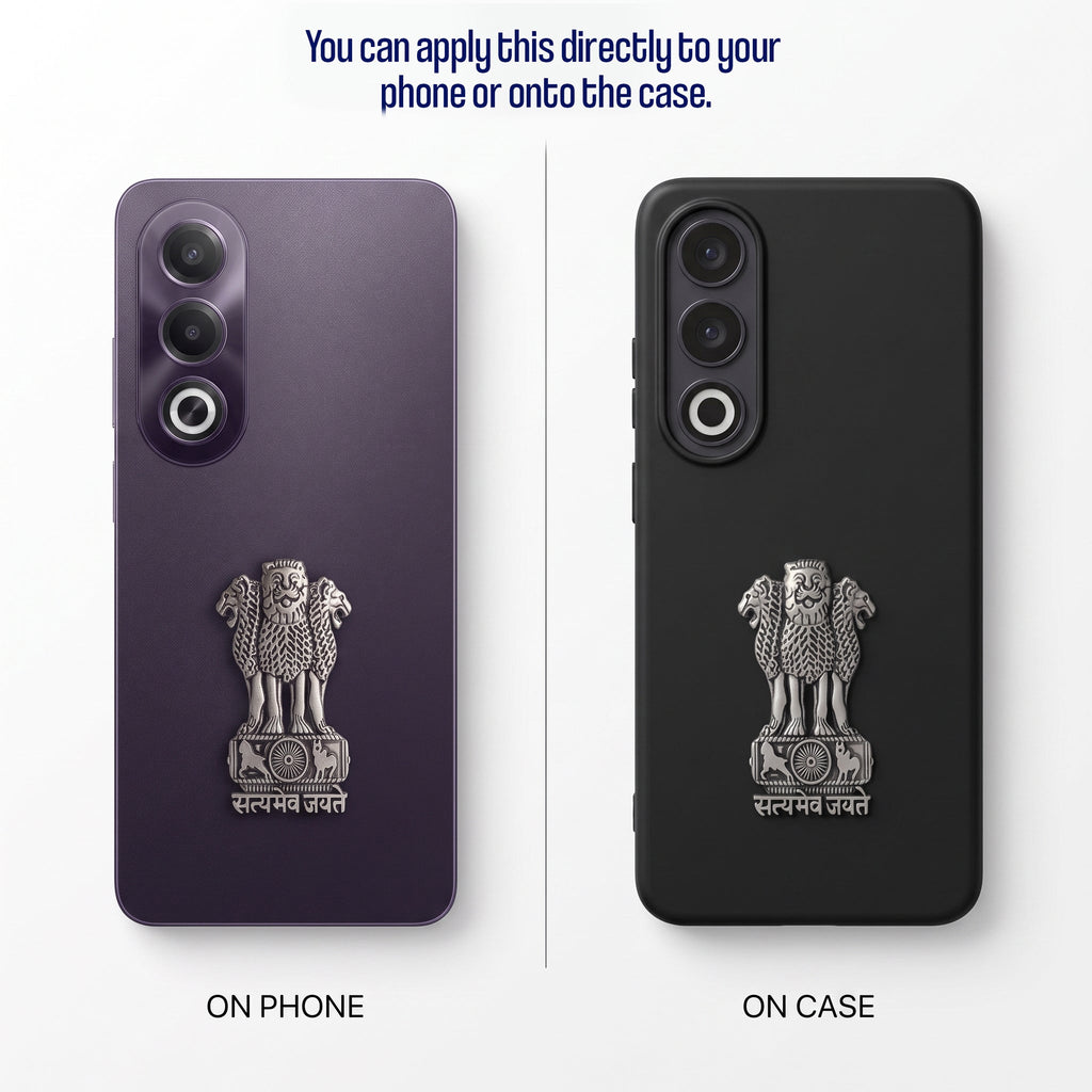 Oppo K12X 5G Compatible Satyamev Jayate 3D Metal Emblem Sticker