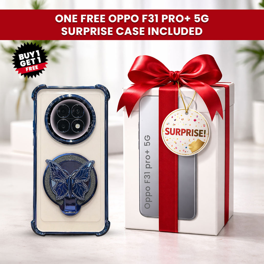 Oppo F31 Pro+ 5G Premium Butterfly Stand Airbags Case (Buy 1 Get 1 Free Surprise Cover)