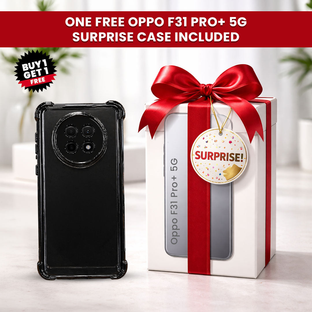 Oppo F31 Pro+ 5G Transparent Shockproof Case With Airbag Corners (Buy 1 Get 1 Free Surprise Cover)