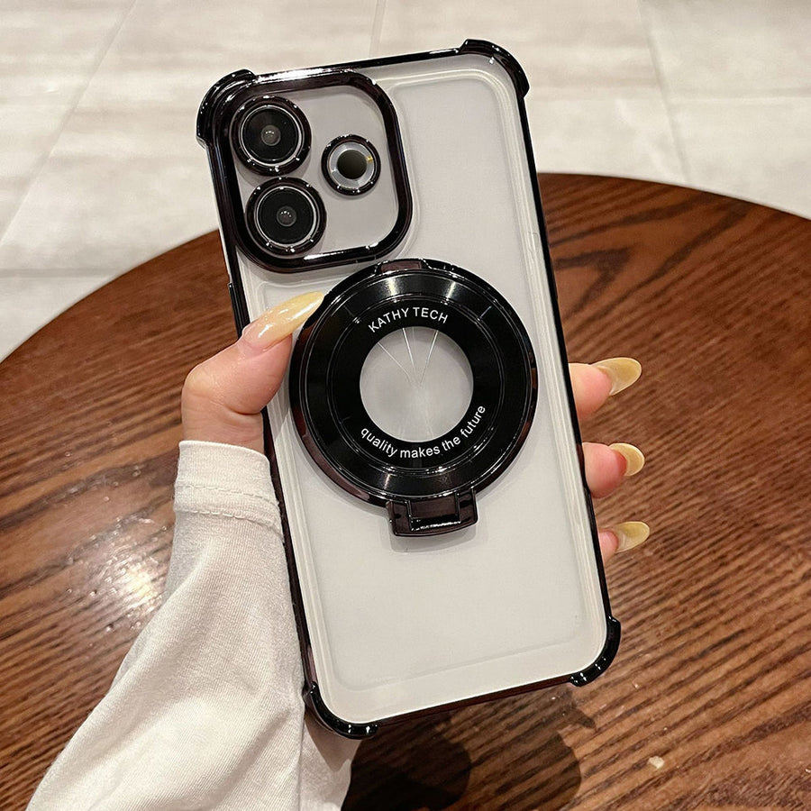 Oppo A5 Pro 5G Original Luxury Magnifier Ring Stand Shockproof Airbags Corner Case