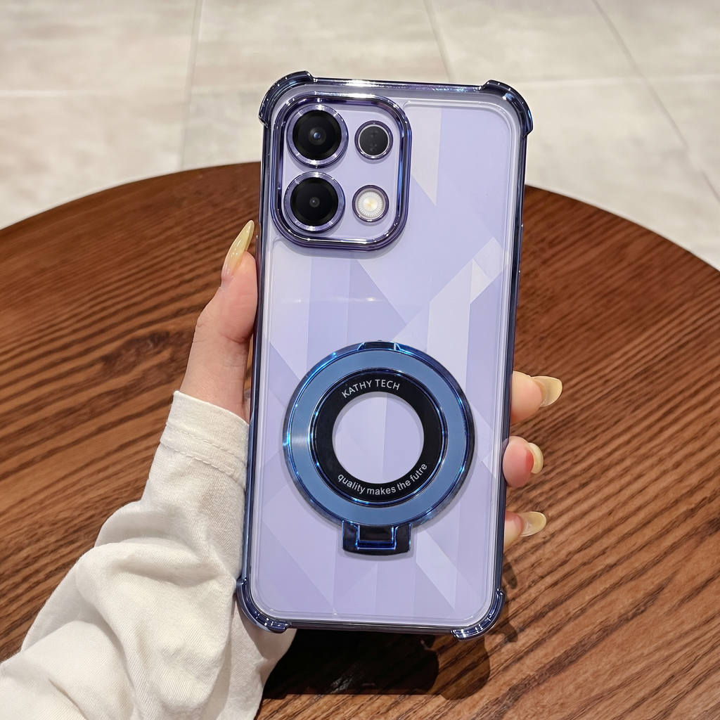 Oppo K13 5G Original Luxury Magnifier Ring Stand Shockproof Airbags Corner Case
