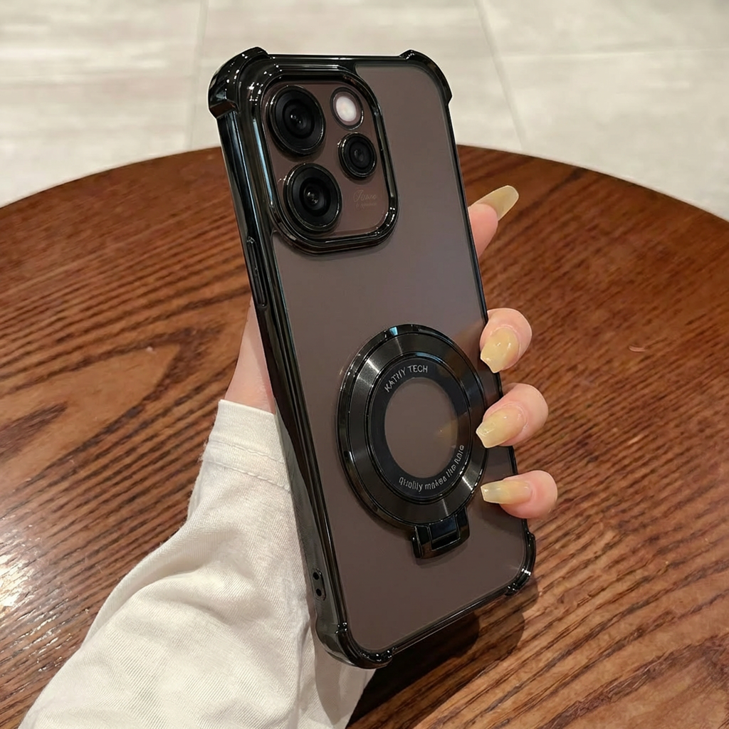 Oppo Reno 15 Pro Mini 5G Original Luxury Magnifier Ring Stand Shockproof Airbags Corner Case