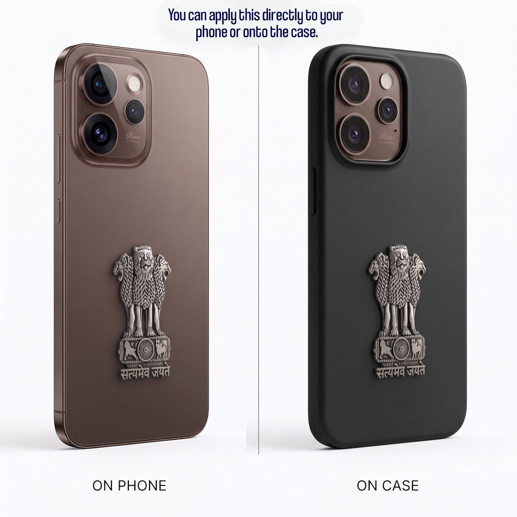 Oppo Reno 15 Pro Mini 5G Compatible Satyamev Jayate 3D Metal Emblem Sticker