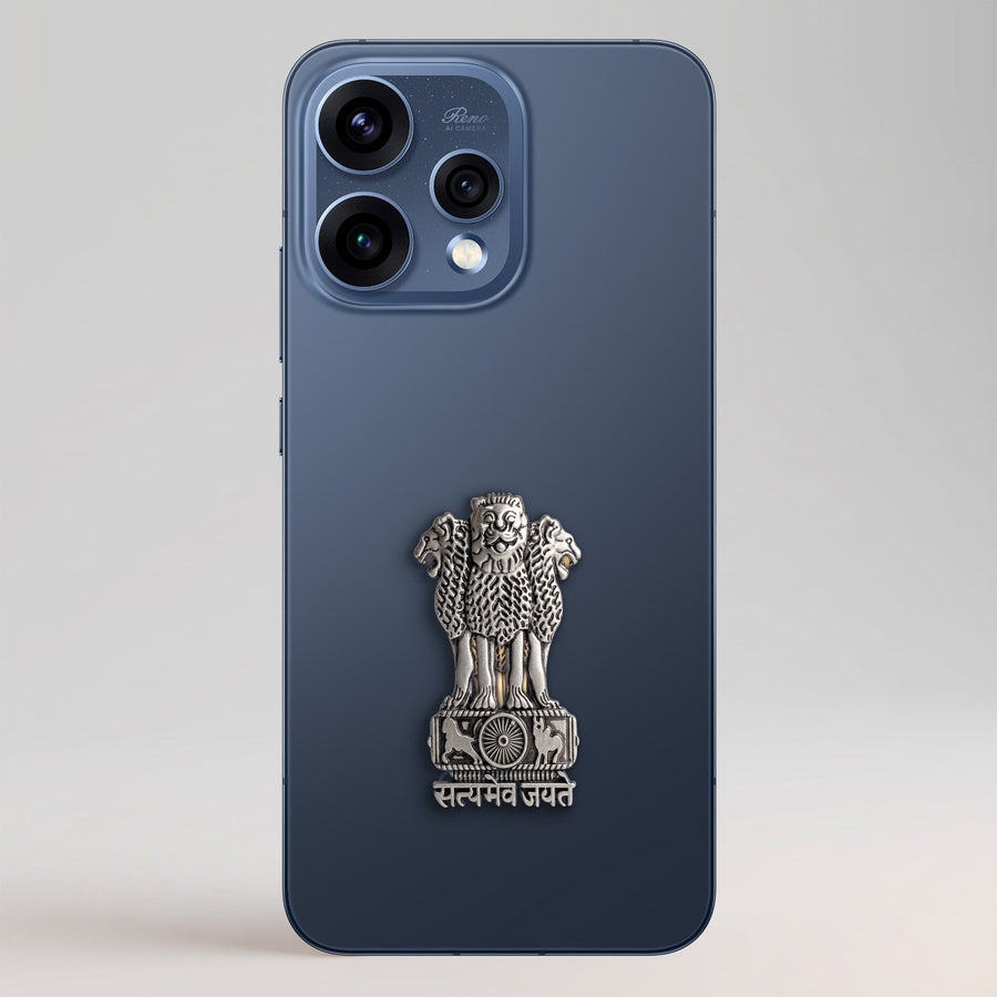 Oppo Reno 15 5G Compatible Satyamev Jayate 3D Metal Emblem Sticker