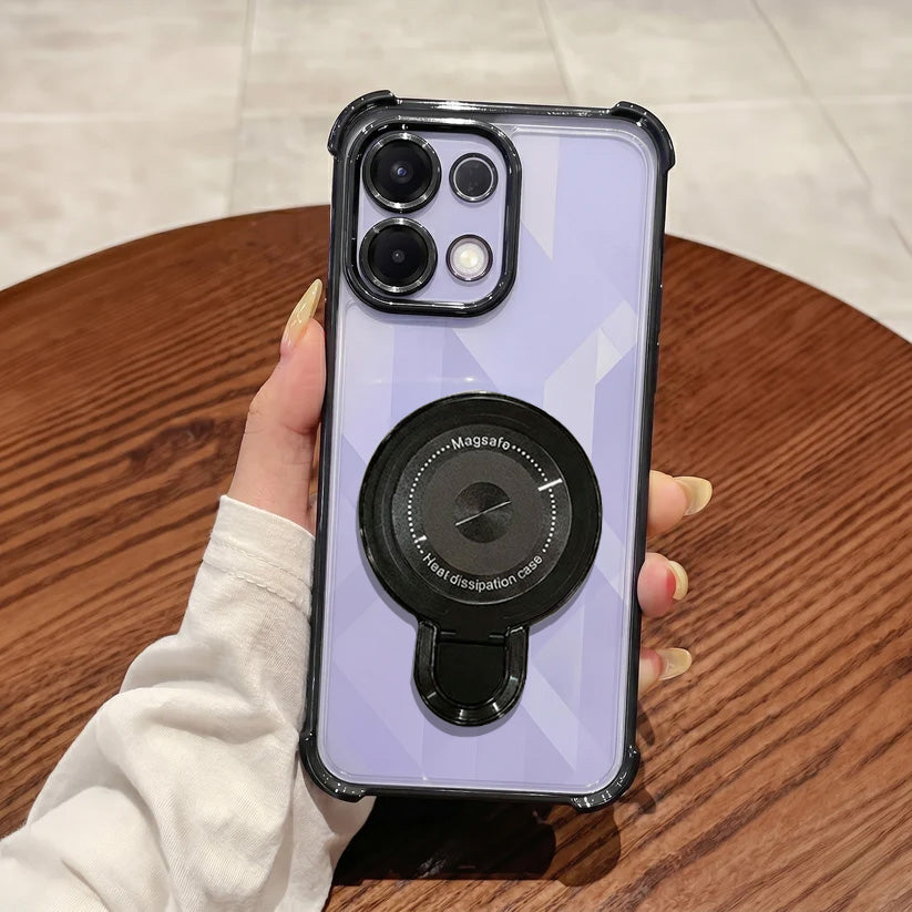Oppo K13 5G Luxury Four Corner Invincible Bracket Ring Stand Case
