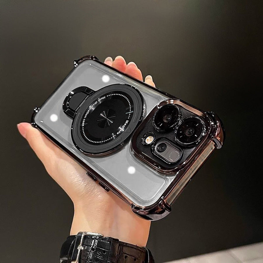 Oppo Reno 14 Pro 5G Luxury Four Corner Invincible Bracket Ring Stand Case