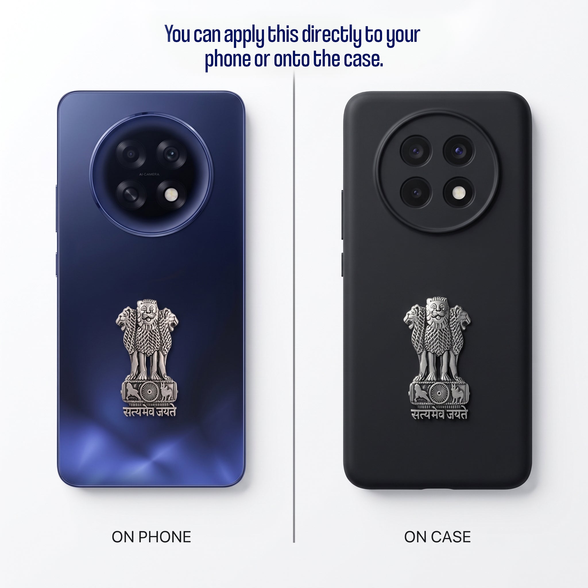 Oppo F31 Pro Plus 5G Compatible Satyamev Jayate 3D Metal Emblem Sticker