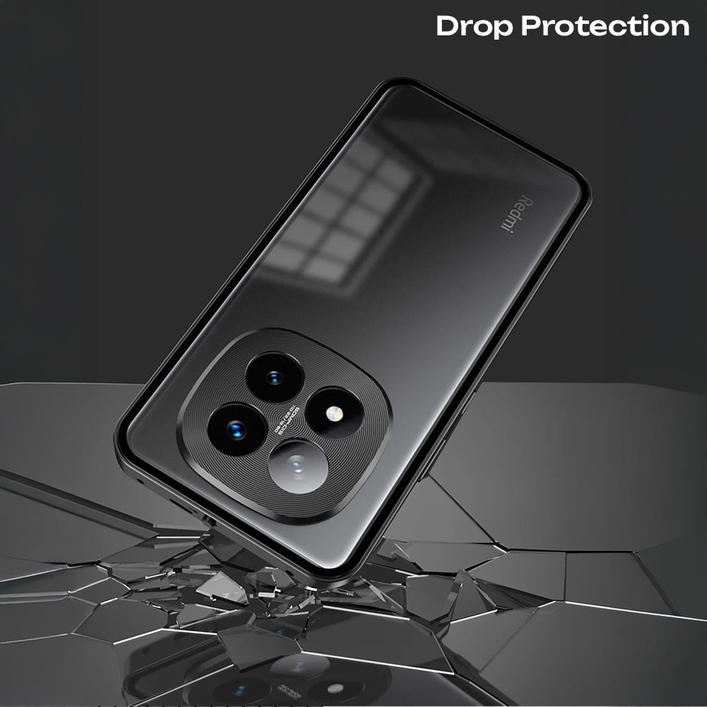 Redmi Note 15 Pro+ 5G Aluminium Metal Bumper Shield Transparent Back Case