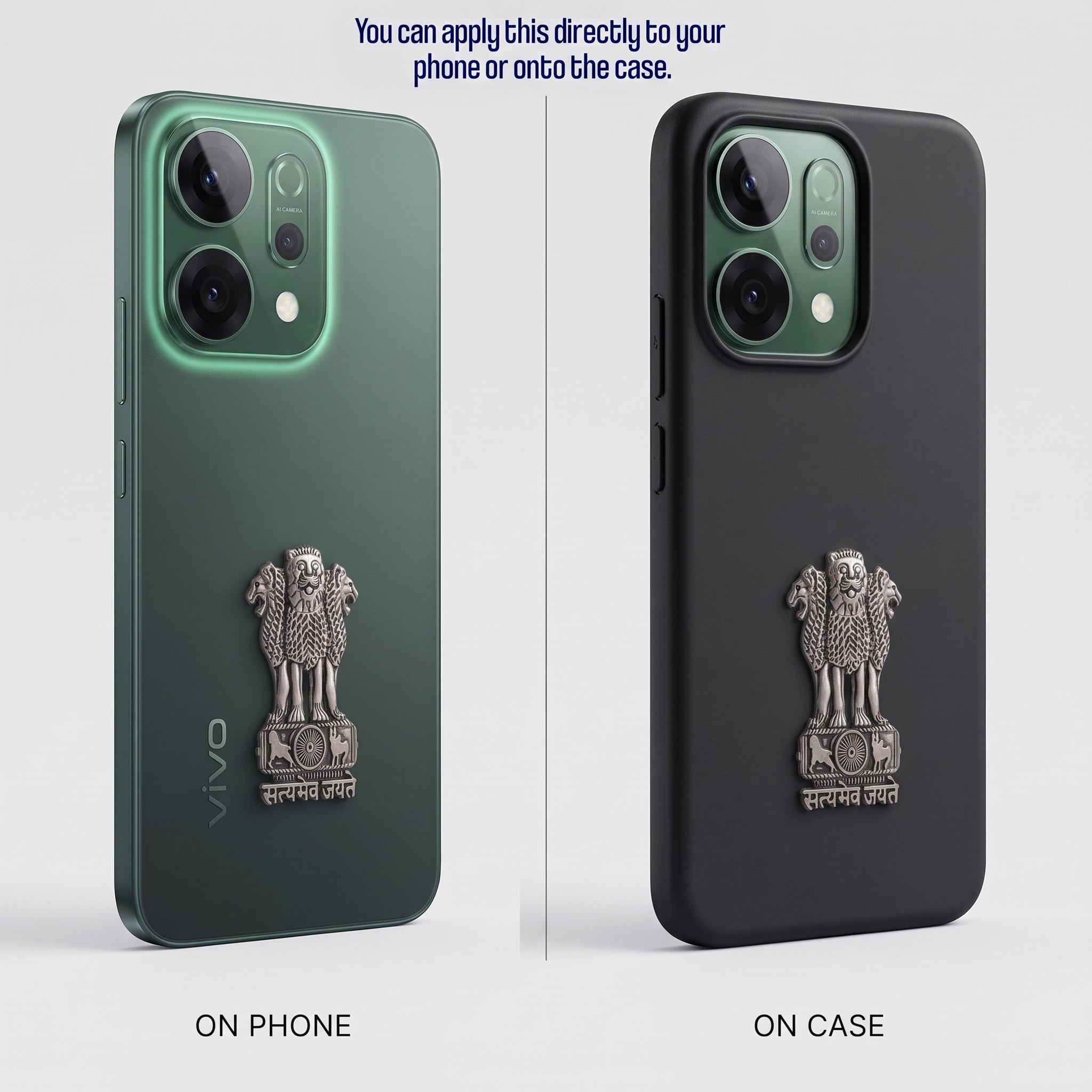 Oppo Reno 14 5G Compatible Satyamev Jayate 3D Metal Emblem Sticker