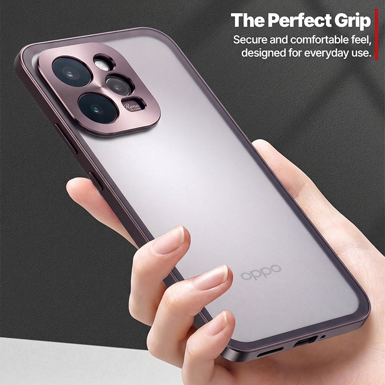 Oppo Reno 15 Pro Mini 5G Aluminium Metal Bumper Shield Transparent Back Case