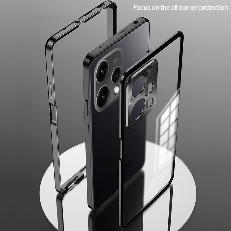 Oppo Reno 15 5G Aluminium Metal Bumper Shield Transparent Back Case