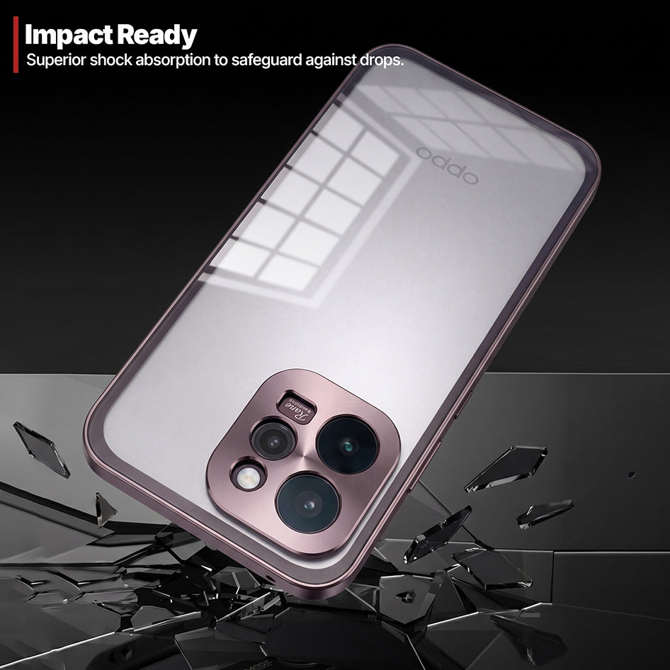 Oppo Reno 15 Pro Mini 5G Aluminium Metal Bumper Shield Transparent Back Case