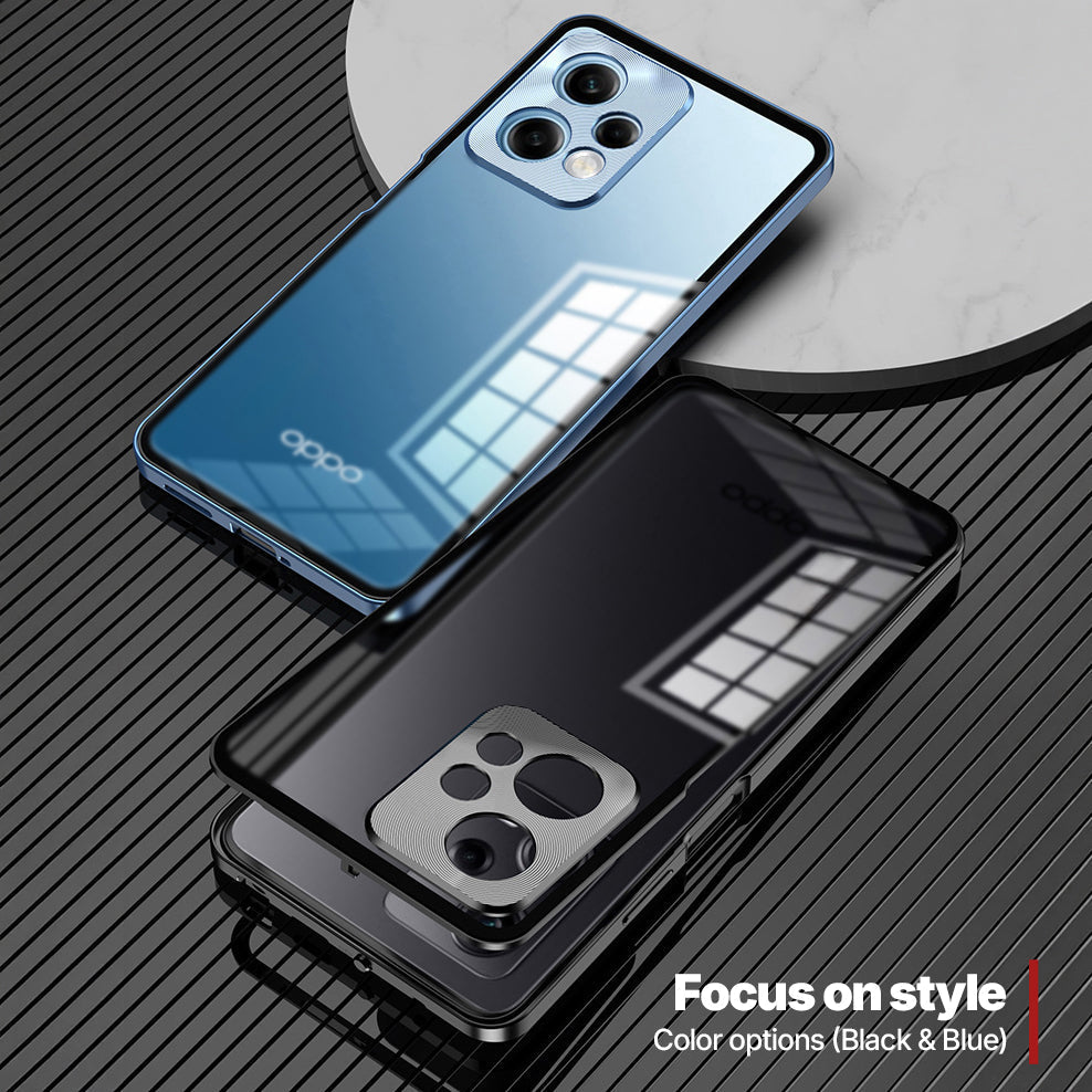 Oppo Reno 15 5G Aluminium Metal Bumper Shield Transparent Back Case