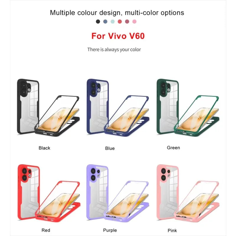 Vivo V60 5G Slim Fit Heavy Duty Shockproof Full Body Protection Case