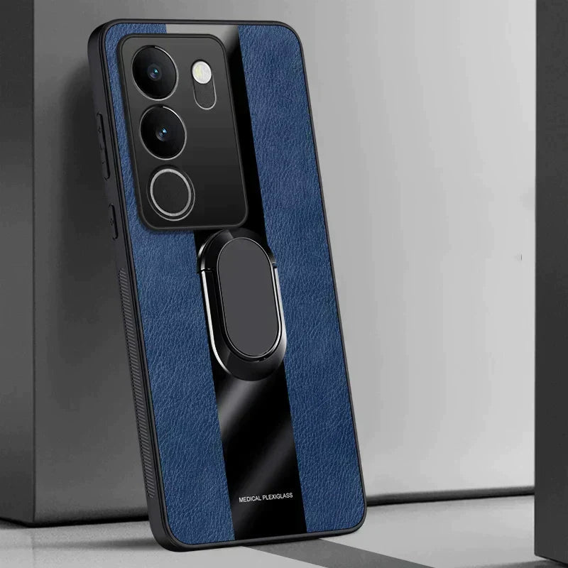 Vivo V29 5G Premium Leather AutoFocus Ring Case