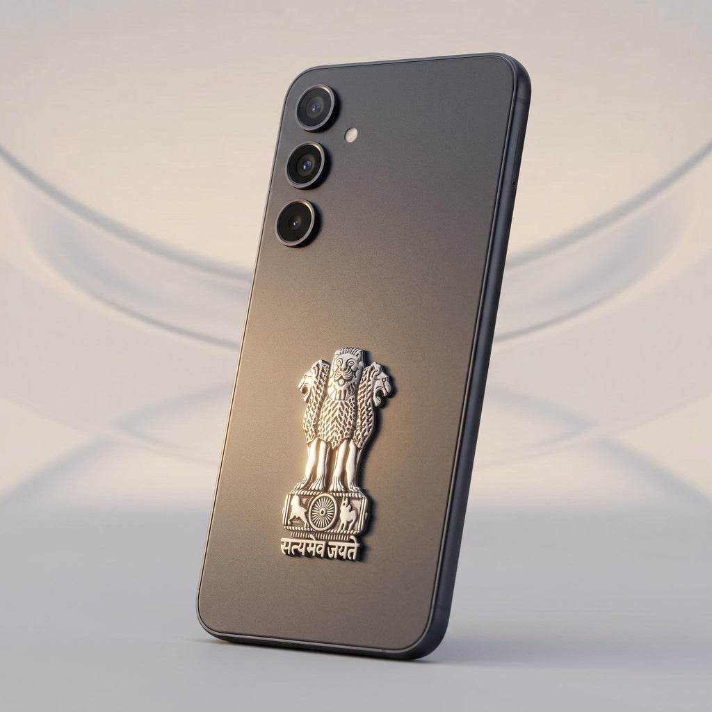 Samsung Galaxy A35 5G Compatible Satyamev Jayate 3D Metal Emblem Sticker