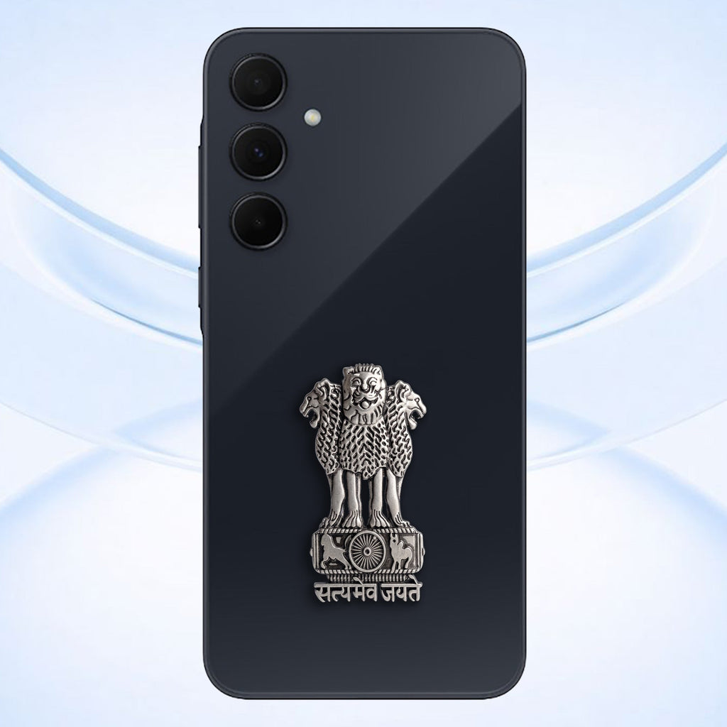 Samsung Galaxy A35 5G Compatible Satyamev Jayate 3D Metal Emblem Sticker