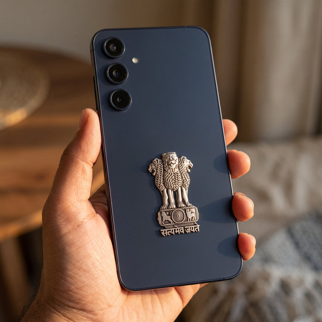 Samsung Galaxy A35 5G Compatible Satyamev Jayate 3D Metal Emblem Sticker