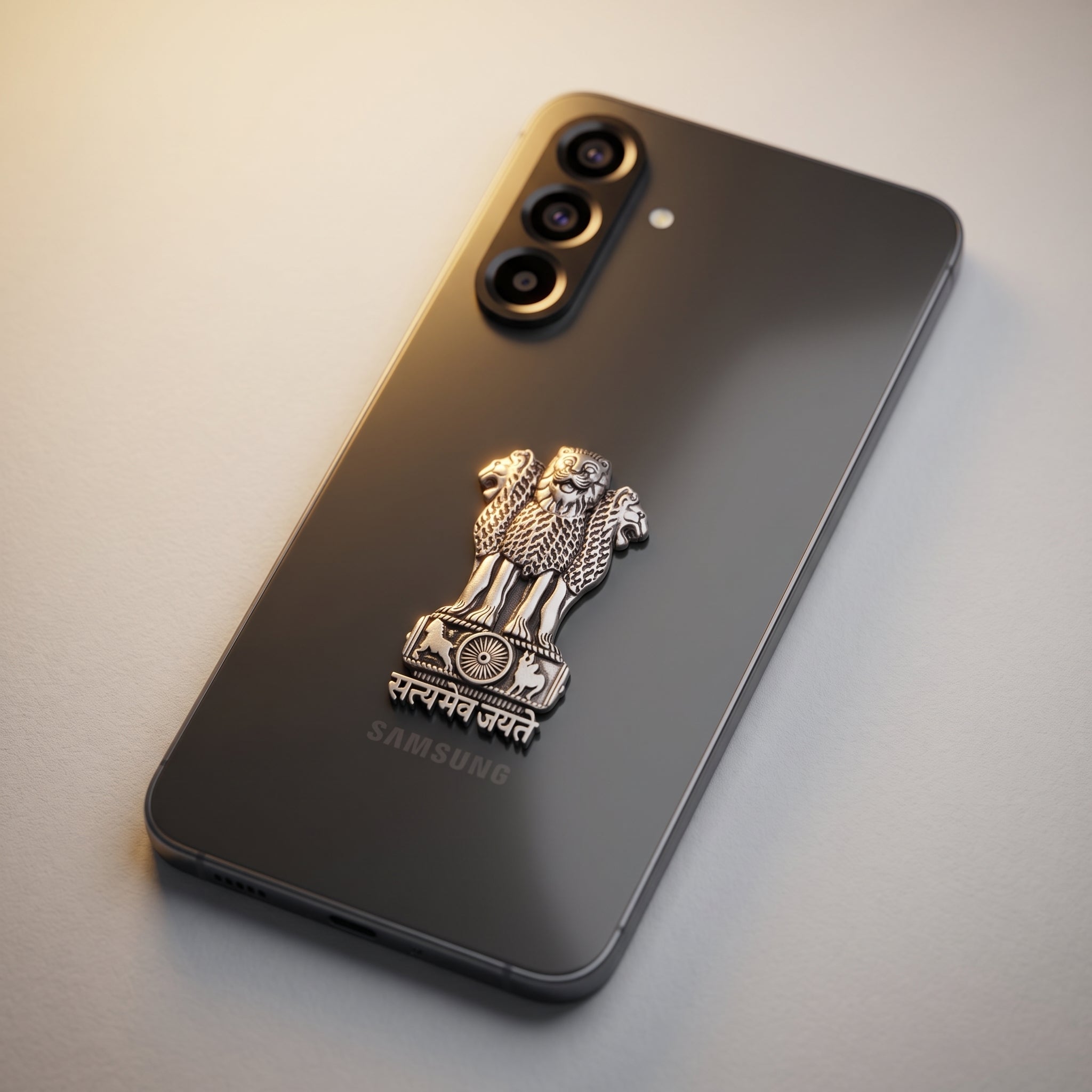 Samsung Galaxy A36 5G Compatible Satyamev Jayate 3D Metal Emblem Sticker