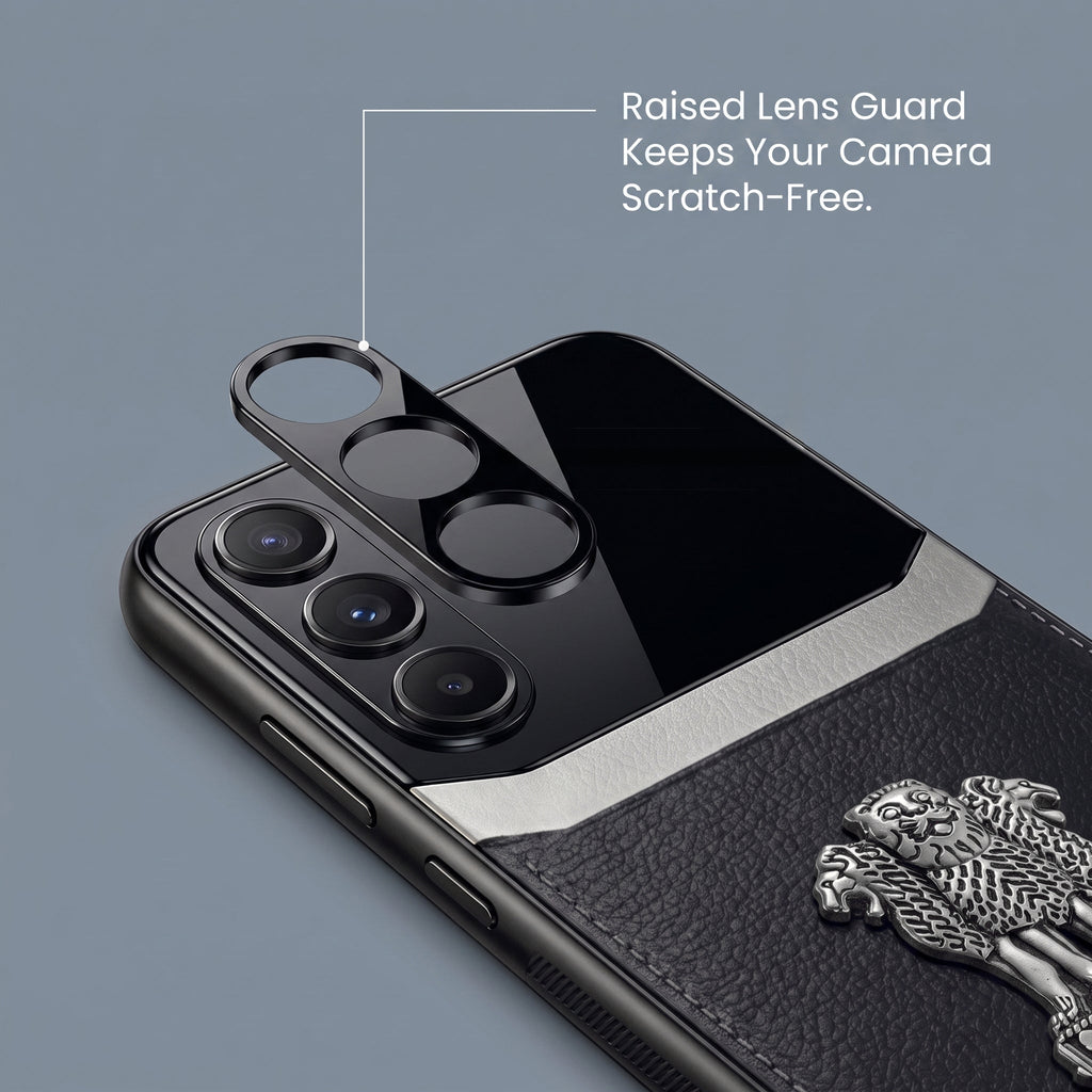 Samsung Galaxy A16 5G Satyamev Jayate 3D Metal Leather Back Case