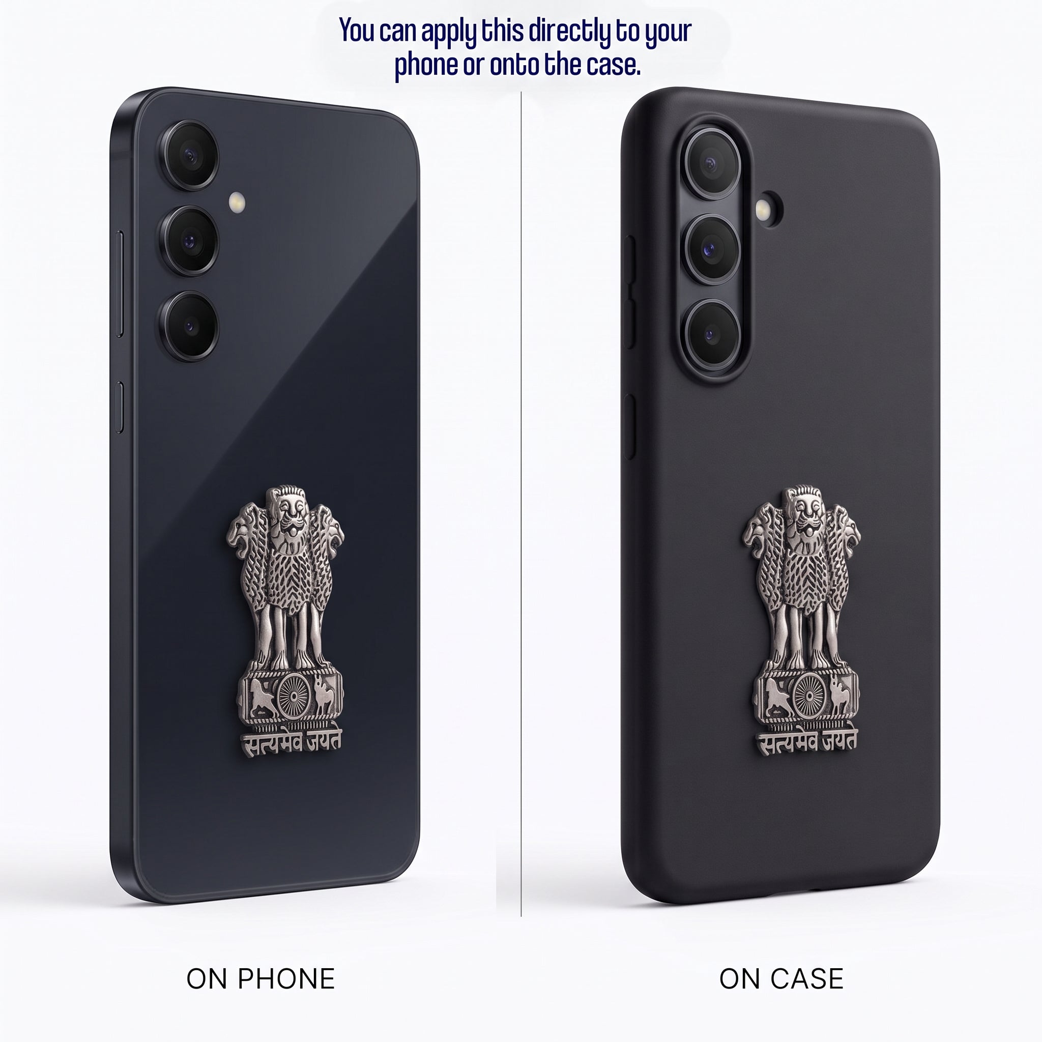 Samsung Galaxy A35 5G Compatible Satyamev Jayate 3D Metal Emblem Sticker