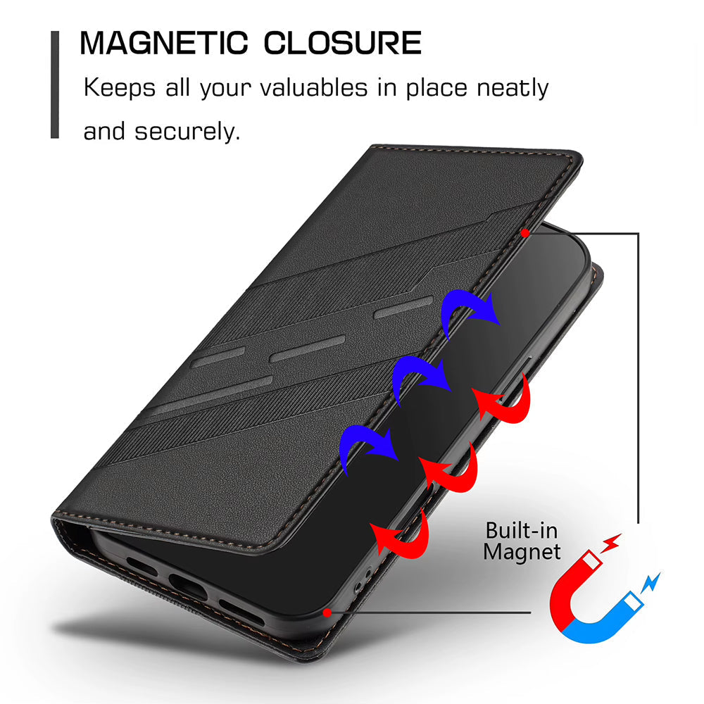 Stylish magnetic wallet case with retro embossing for A56 5G