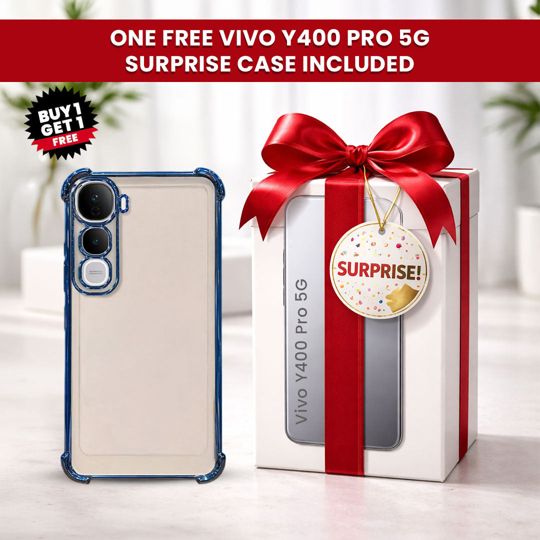 Vivo Y400 Pro 5G Transparent Shockproof Case With Airbag Corners (Buy 1 Get 1 Free Surprise Cover)