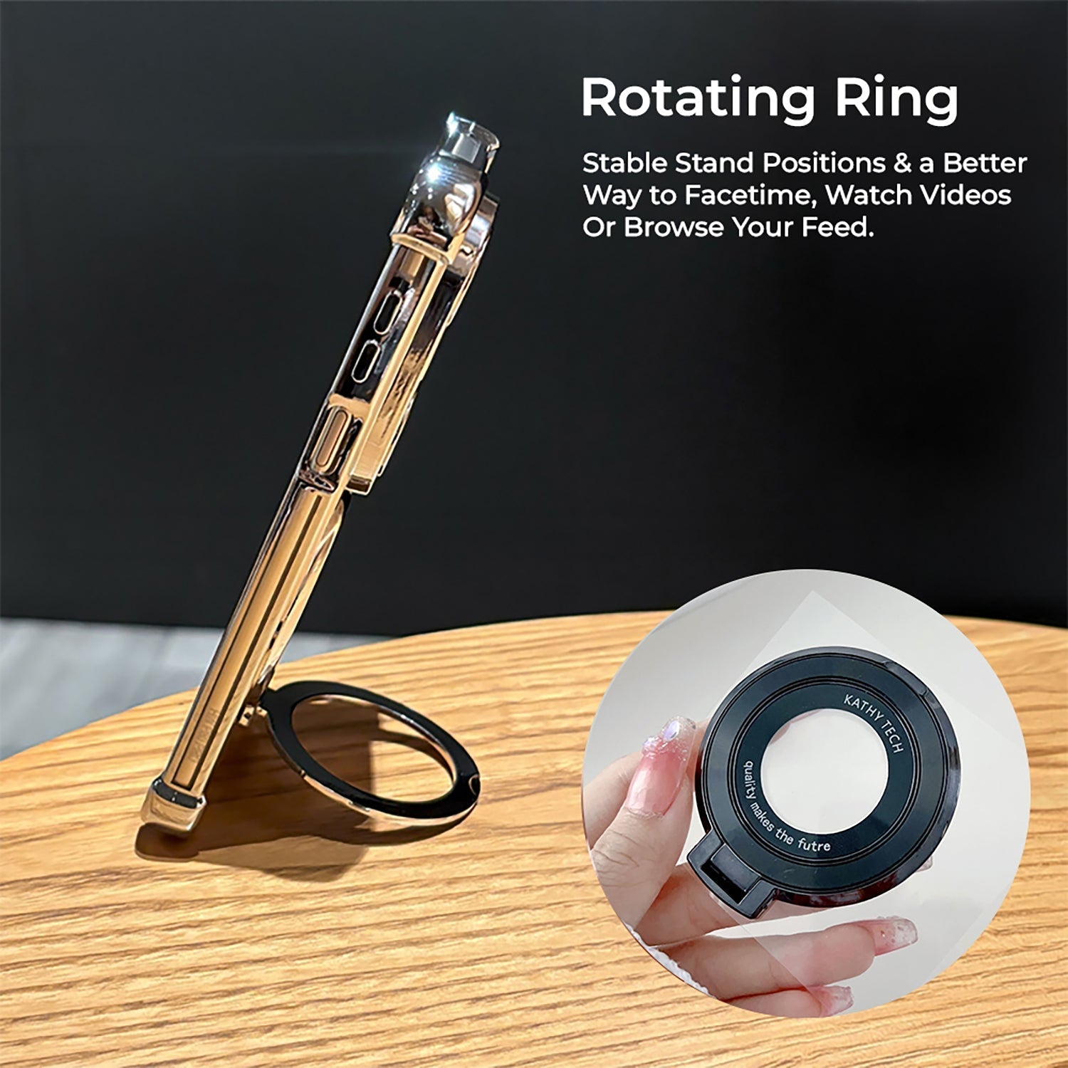 Vivo T5x 5G Original Luxury Magnifier Ring Stand Shockproof Airbags Corner Case