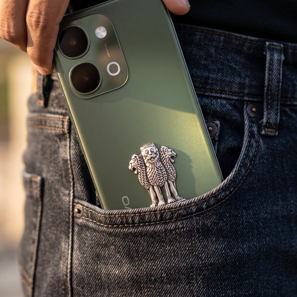 Vivo T5X 5G Compatible Satyamev Jayate 3D Metal Emblem Sticker