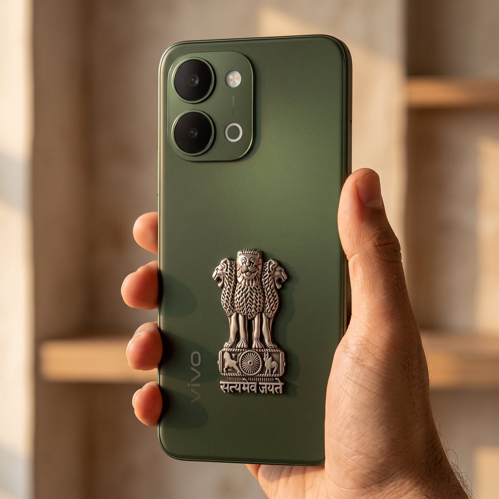 Vivo T5X 5G Compatible Satyamev Jayate 3D Metal Emblem Sticker