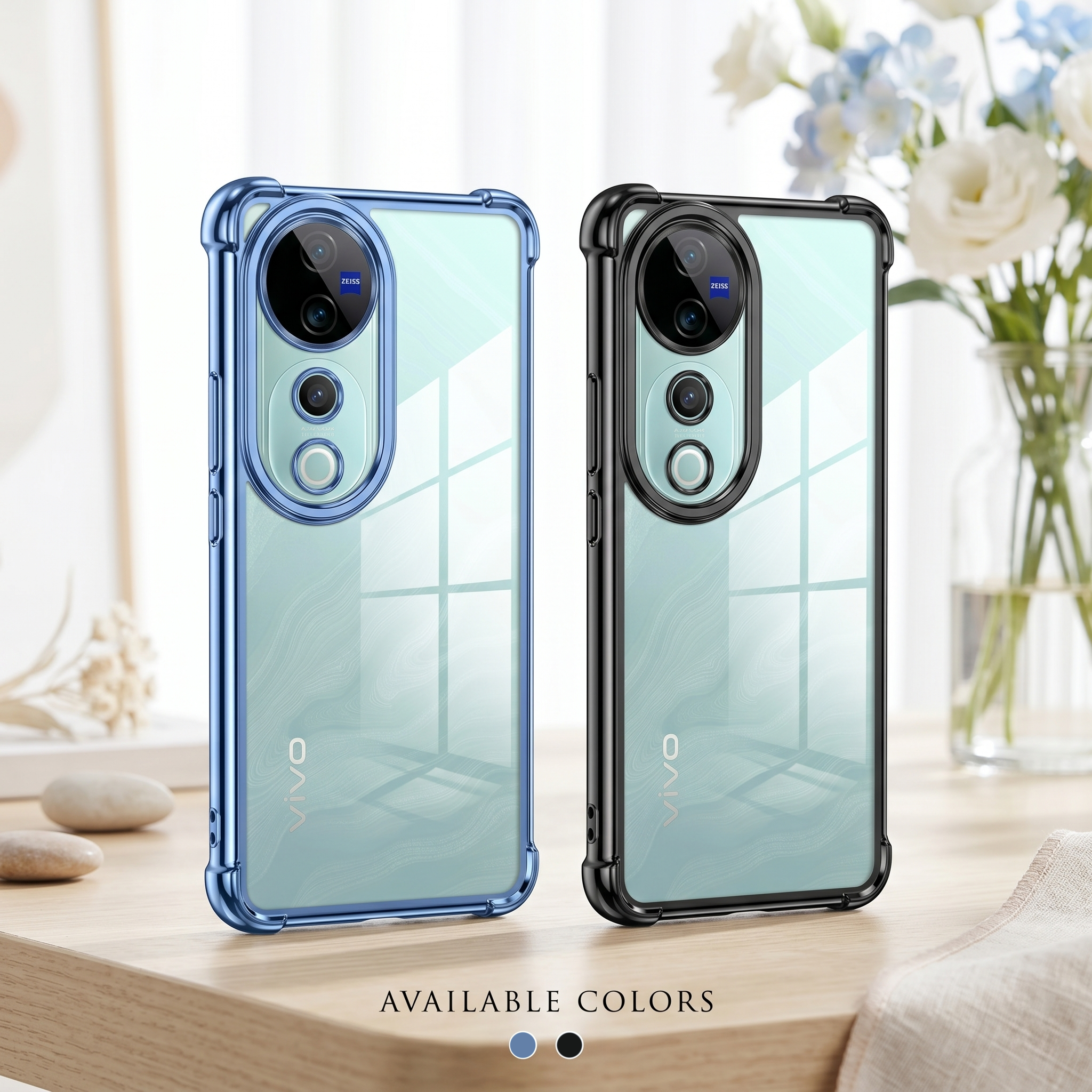 Vivo V40 Pro 5G Anti-Yellow Electroplating Transparent Airbags Case