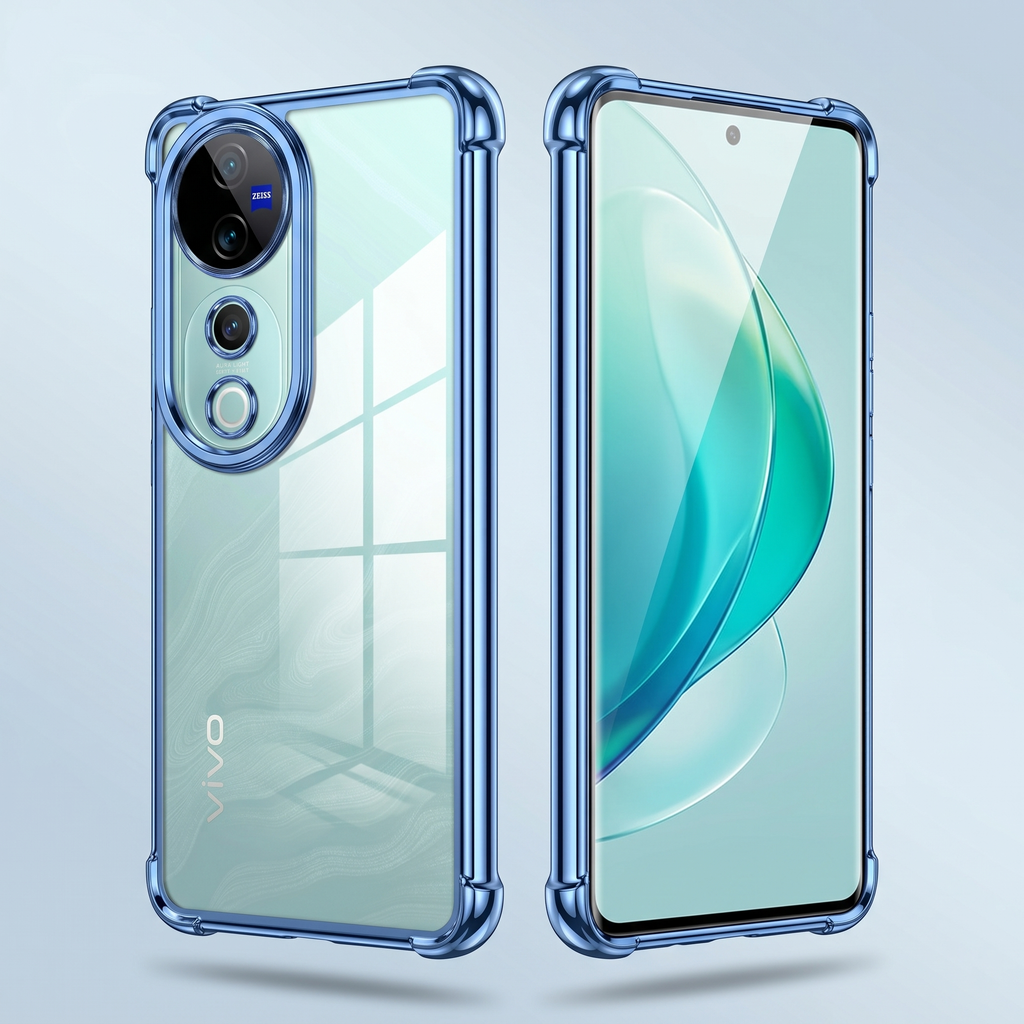 Vivo V40 Pro 5G Anti-Yellow Electroplating Transparent Airbags Case