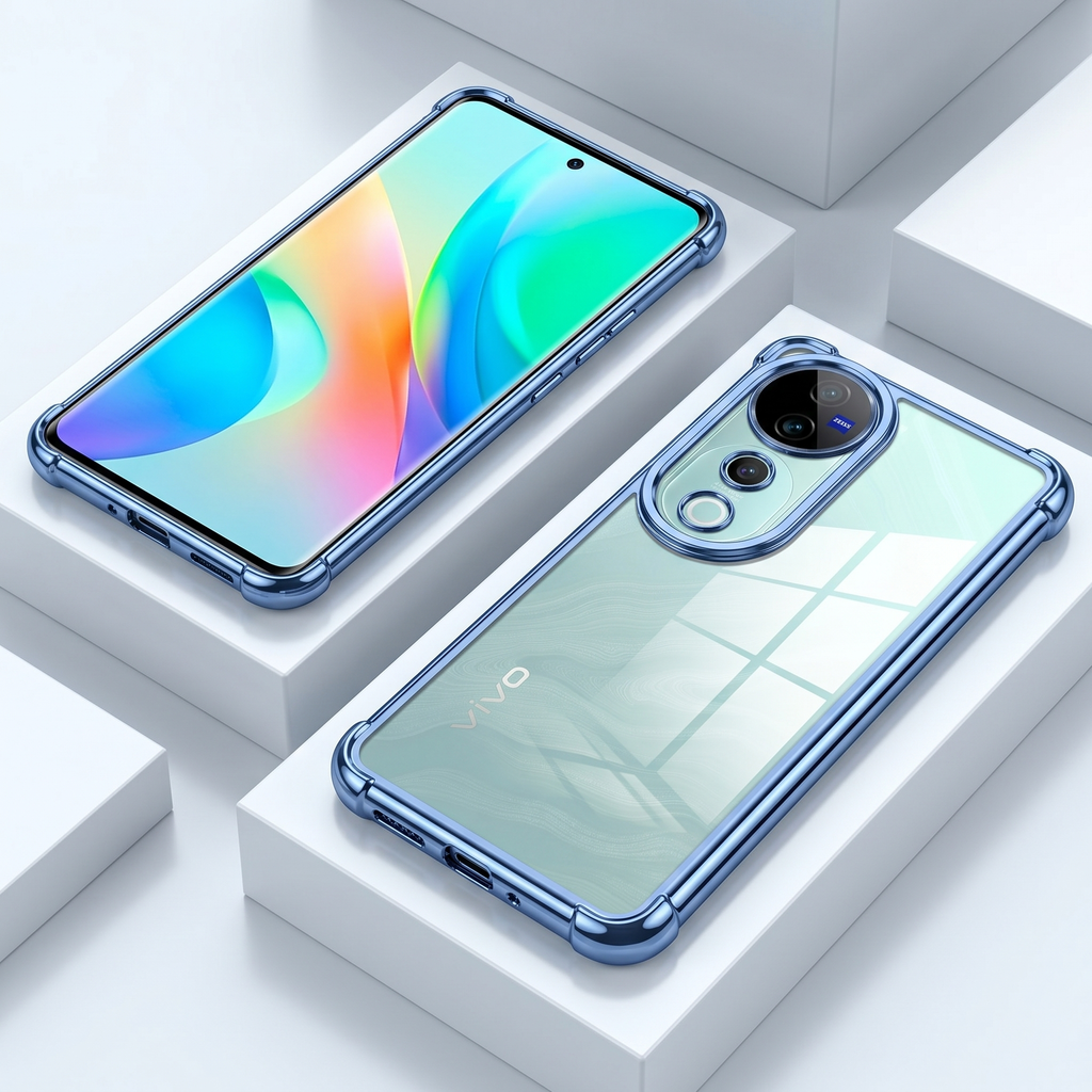 Vivo V40 Pro 5G Anti-Yellow Electroplating Transparent Airbags Case