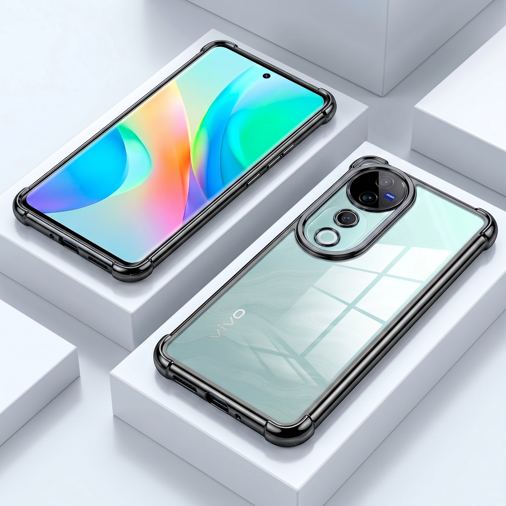 Vivo V40 Pro 5G Anti-Yellow Electroplating Transparent Airbags Case