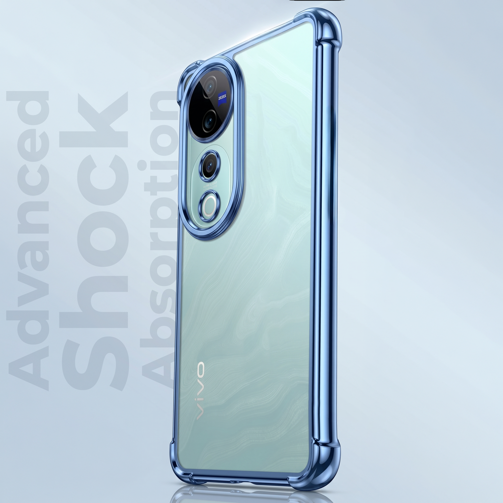 Vivo V40 Pro 5G Anti-Yellow Electroplating Transparent Airbags Case