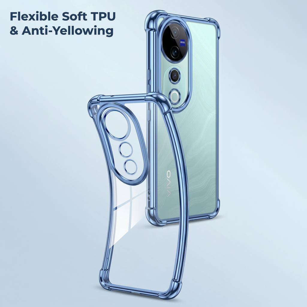 Vivo V40 Pro 5G Anti-Yellow Electroplating Transparent Airbags Case