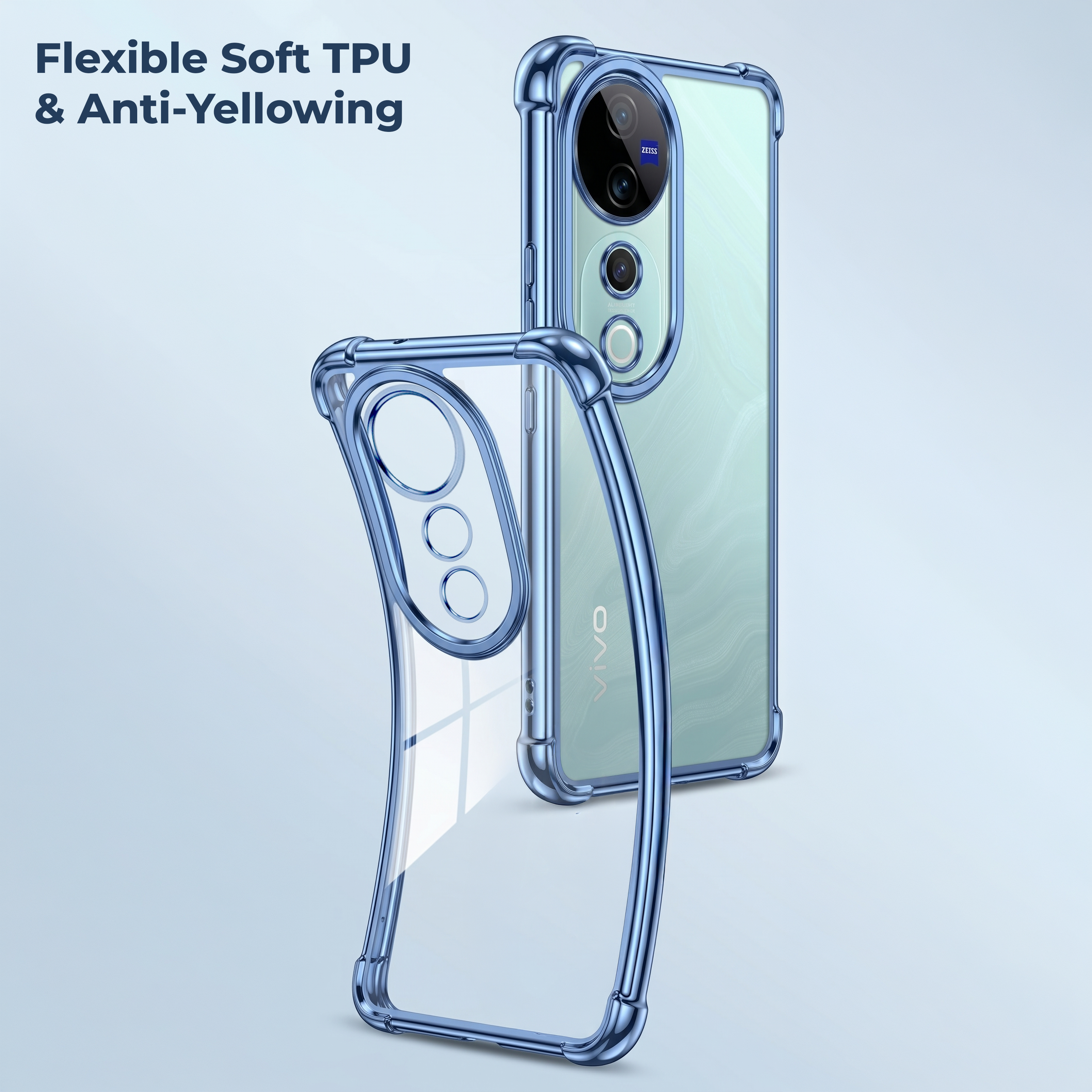 Vivo V40 Pro 5G Anti-Yellow Electroplating Transparent Airbags Case