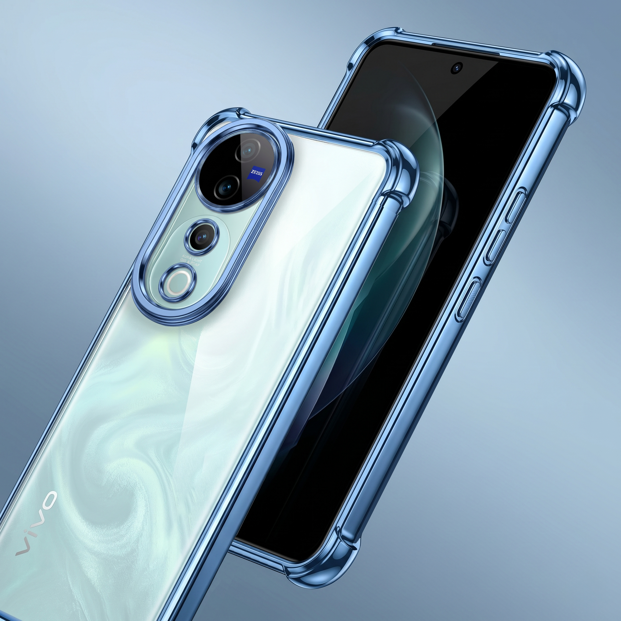 Vivo V40 Pro 5G Anti-Yellow Electroplating Transparent Airbags Case