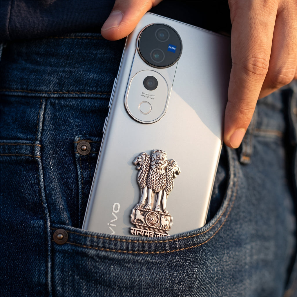 Vivo V40 Pro 5G Compatible Satyamev Jayate 3D Metal Emblem Sticker