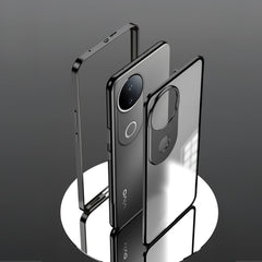Vivo V50 5G Aluminium Metal Bumper Shield Transparent Back Case
