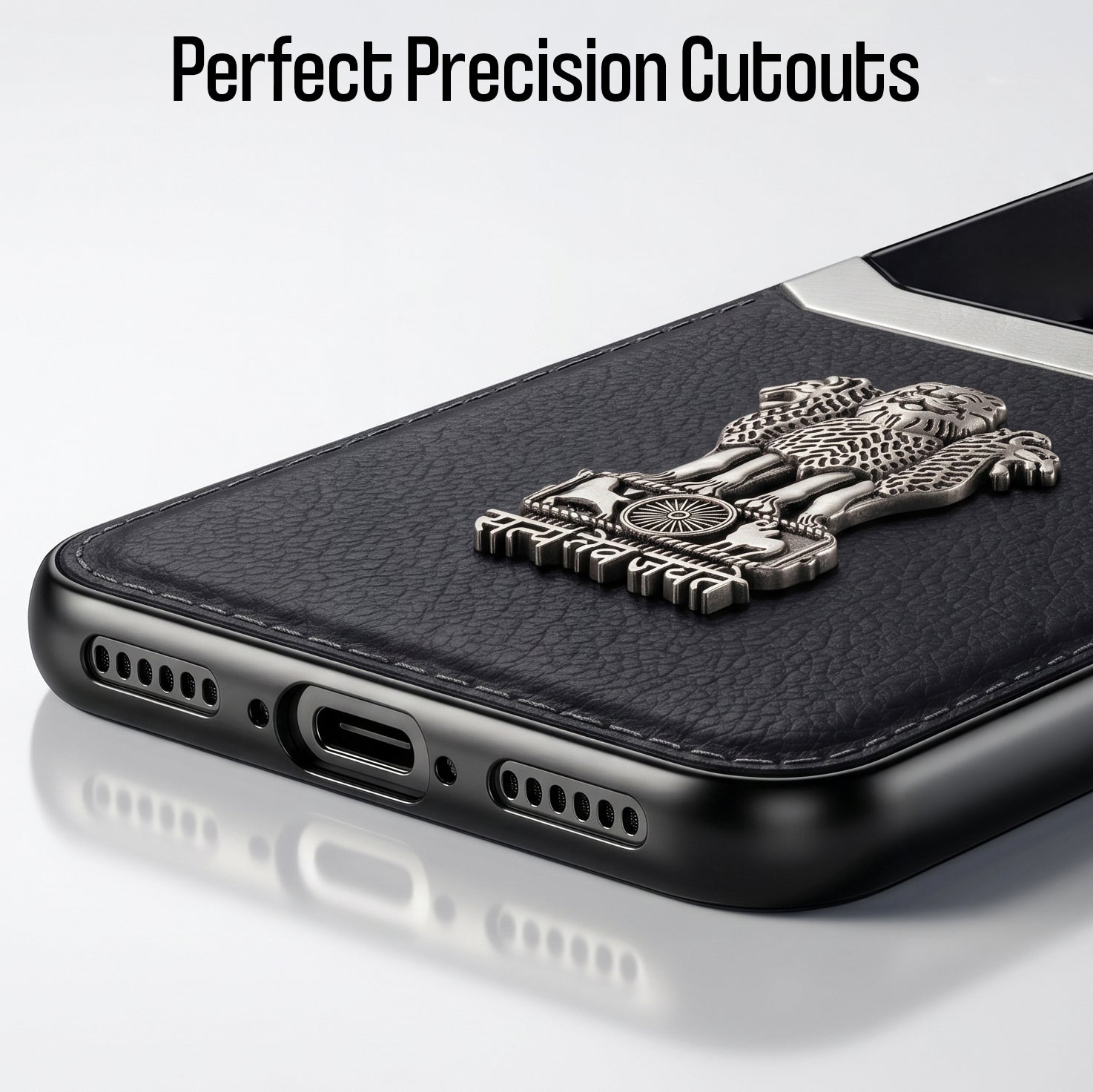 Vivo V50 5G Satyamev Jayate 3D Metal Leather Back Case