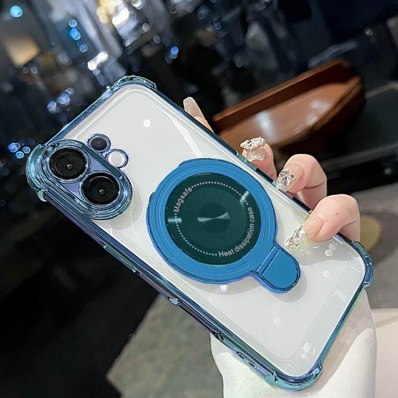 Vivo V60 5G Luxury Four Corner Invincible Bracket Ring Stand Case