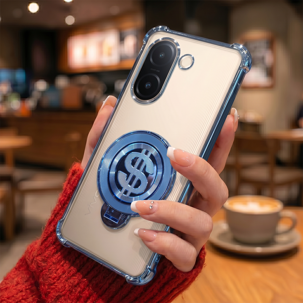 Vivo V60e 5G Four Corner Airbags 100% Original Astro Money Magnet Rotating Dollar Case