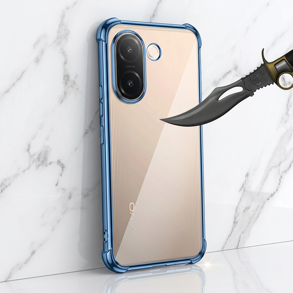 Vivo V60e 5G Anti-Yellow Electroplating Transparent Airbags Case